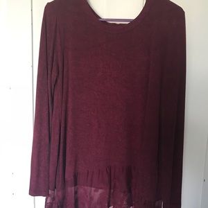 Maroon top